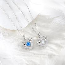 Love heart touching necklace for women S925 sterling silver heart-shaped beating heart tiktok same style gift for girlfriend and best friend