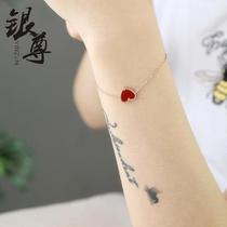 Yin Zun s925 silver red agate plated rose gold love bracelet womens fashion simple accessories sterling silver bracelet batch