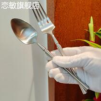 High-looking 304 stainless steel spoon good-looking Western tableware fork and spoon set steak knife household soup spoon