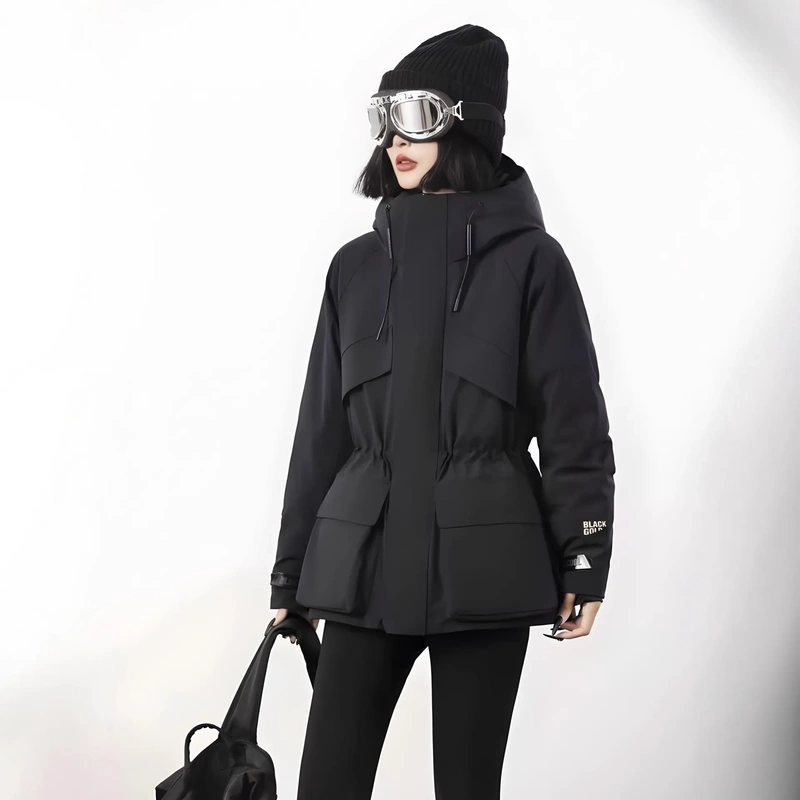 【Black Gold Goose Down】Goose down Parka Jacket, Same Style as down Coat, Winter Waist-Cinching down Jacket, Women's Outdoor Jacket