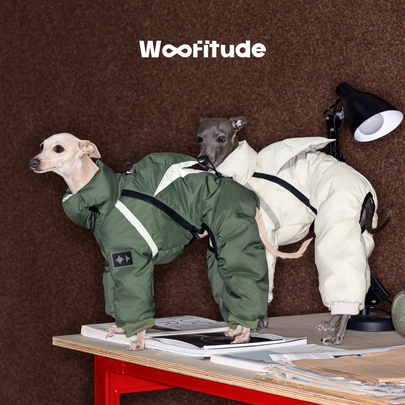 Woofitude'Layer Ridge' 95% White Duck down Jacket Small Greyhound Beagles Whippets Four-Legged down Jacket