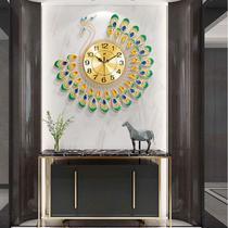 Hot selling products: simple clocks peacock creative living room wall clocks home decoration clocks wall hangings