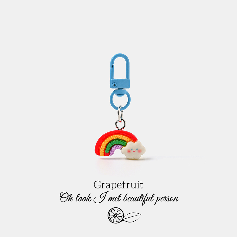 Simple and Super Cute Rainbow Cloud Keychain, Backpack Pendant, Best Friend Gift, Versatile Earphone Case Accessory