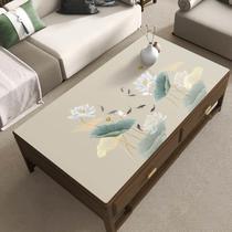 High-end new Chinese-style living room leather coffee table mat household no-wash oil-proof waterproof and anti-scalding dining table mat light luxury and high-end feeling