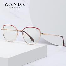 European and American trendy eyeglass frames for women cat-eye flat mirror JS8616 metal two-color slingshot legs can be equipped with myopia anti-blue light