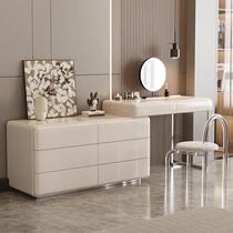 Master bedroom solid wood dressing table storage cabinet bedside cabinet dresser integrated desk bedroom simple modern cream style