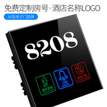 Hotel type 86 electronic door sign Do not disturb please clean room number plate LED touch doorbell switch