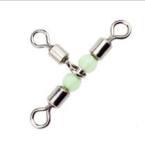 T-type three-pronged luminous swivel boat fishing sea fishing American eight-shaped ring splitter string hook line group anti-winding connector