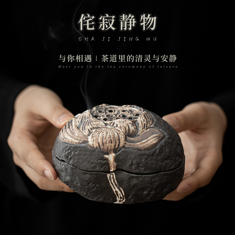 【和】周政作 ★香炉　美品 福禄小龙蛋·泥绘款·100cc 极品老紫泥料质感高级润泽经典可爱小