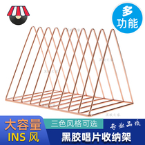 Vinyl Home Record Storage Rack Vinyl LP Place Nordic Iron Retro CD Album Desktop Magazine Display Rack