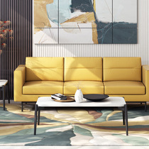 Office sofa coffee table combination simple cowhide business reception sofa office three-seat reception negotiation sofa