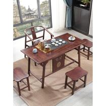 Solid wood tea table combination bubble chair tea table tea set all in one Kung Fu balcony household small tea table new Chinese style tea table
