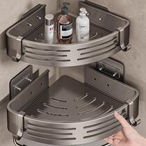 Bathroom storage rack without punching space aluminum bathroom triangle basket toilet toilet wall wall-mounted storage rack