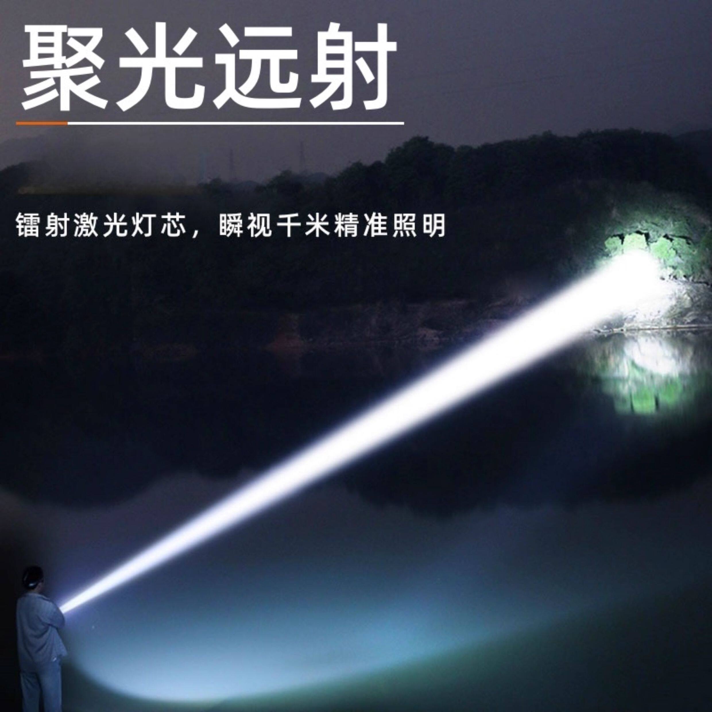2025 New Model Strong Light Special Forces Flashlight Rechargeable Ultra-Bright Long-Range Portable Zoom Ultra-Long Battery Life Durable for Camping