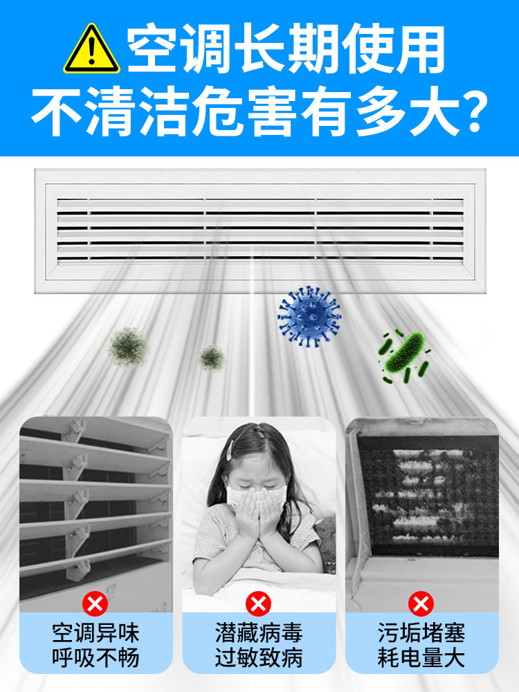 Central Air Conditioning Cleaning Agent Hotel Air Conditioning Outlet No-Disassembly and Washing Artifact Household Indoor Unit Dirt Removal Cleaner $