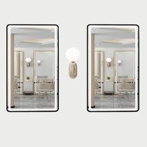 High-end barber shop mirror table hairdressing mirror Internet celebrity mirror hairdressing salon special simple wall-mounted single-way mirror with light