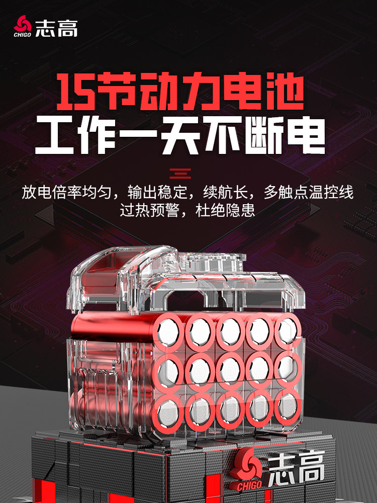 Chigo Brushless Rechargeable Electric Hammer Lithium Battery Household Impact Drill Concrete Cordless Heavy-Duty Square Handle Electric Pickaxe Drill Dual-Use