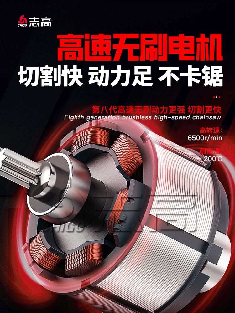 Chigo 6inch Brushless Cordless Circular Saw 150 Lithium Electric Woodworking Portable Chainsaw Marble Cutting Machine Circular Disc Saw