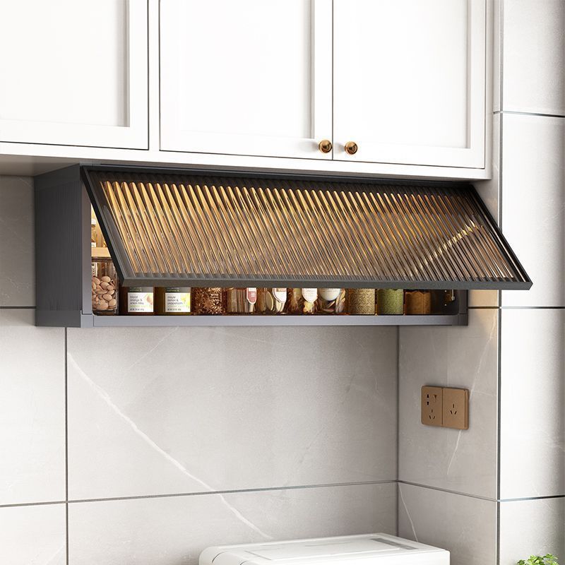 Kitchen Finished Wall Cabinets, Spice Wall Cabinets, Kitchen Wall Storage Cabinets, Wall-Mounted Balcony Bathroom Glass Storage Hanging Cabinets