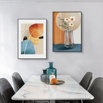 Restaurant floral decorative painting modern minimalist dining room hanging painting warm light luxury style background wall Nordic high-end mural