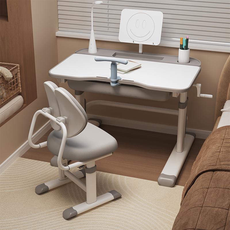 Children's study table, elementary school students' simple writing homework desk, household children's desk and chair, liftable table set