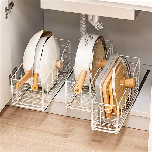 Yushijia pot rack pull-pull storage rack kitchen organize cabinet drawers pull-out basket pot storage basket