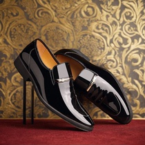 Camel leather mens shoes 2024 new mens casual formal shoes leather shoes sandals middle-aged dad shoes pure black