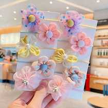 Childrens headwear for girls without damaging hair highly elastic girls flower hairband to tie hair into ponytail babys rubber band hair rope