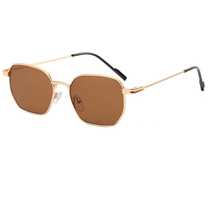 Fashionable small frame square full frame simple Korean style anti-UV sunglasses trendy punk style metal sunglasses