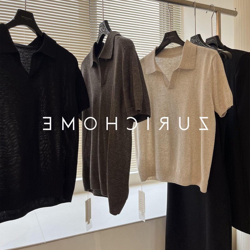 High-End Loose-Fitting Linen Old Money Style Knit Short-Sleeve Polo Shirt for Women, Casual Turn-Down Collar Thin Regular Shoulder T-Shirt Top