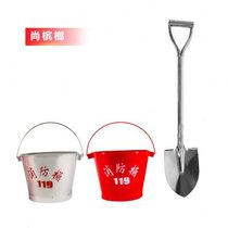 Fire half barrel round 304 stainless steel 201 fire shovel thickened paint yellow sand bucket gas station fire extinguishing equipment