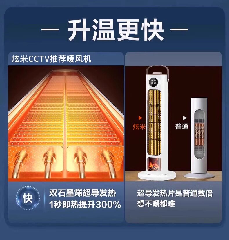 Обогреватель 石墨烯取暖器家用大面积暖风机节能省电热暖气小太阳烤火炉神器18 Dazzle m