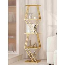 High-end light luxury creative Internet celebrity corner vertical bookshelf simple floor-to-ceiling storage rack modern living room iron corner collection