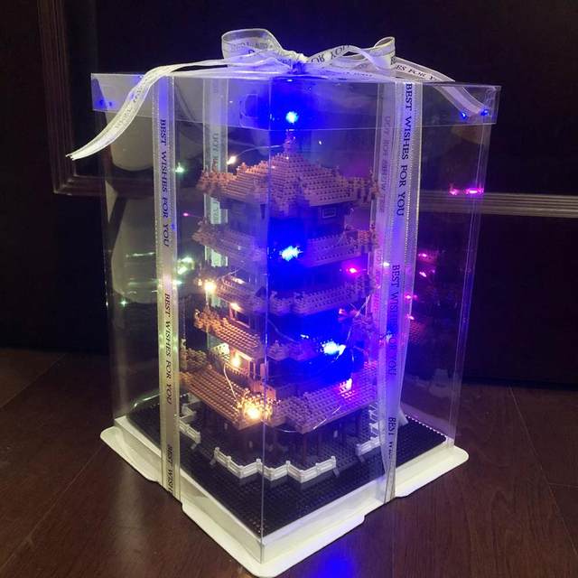 Yellow Crane Tower small particle assembled building blocks large and difficult Chinese ornaments for girls and boys educational toys gifts