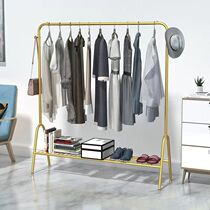 Light luxury clothes drying rack shoe rack floor-standing coat rack home bedroom iron clothes hanger balcony clothes drying rack floor-standing vertical