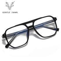 K9024 new square frame double beam large frame anti-blue light flat glasses frame for men fashionable and versatile can be matched with myopia frames for women