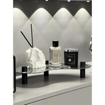 Stainless steel tall scented candle tray bottom bracket ornaments high-end decorative bathroom entrance storage tray