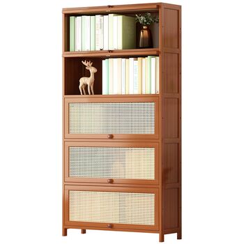 Home living room solid wood small bookshelf storage shelf floor-mounted multi-layer storage l bookcase indoor children's storage display