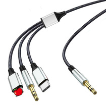 Audio cable one to two 3 5mm to typec braided cable aux car one to three connection cable mobile phone audio cable