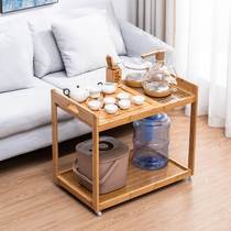Mobile coffee table tea table small tea table living room sofa side table short tea cart household tea set tea tray integrated tea making table
