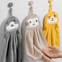 Cartoon cute absorbent kitchen hand towel thickened hanging wet and dry bathroom wipe cloth household small towel