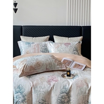 Luolai Home Textiles 2024 new summer maternal and infant grade A-grade cotton digital printing four-piece set high-end light luxury bed