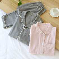 New four-season pajamas cotton large size home clothes velvet simple long-sleeved trousers brushed couple living clothes thin style