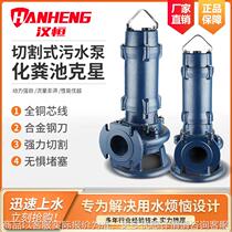 Cutting type sewage pump kitchen biogas pool mud septic tank hotel farm non-clogging fully automatic sewage pump