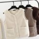 Spring and Autumn Chanel-Style Lamb Wool Vest for Women, Short 2024 New Thin Fleece Vest, Warm Outerwear