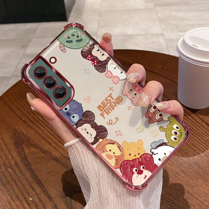 Suitable for Samsung S21 Ultra Phone Case, New Galaxy S21+ Protective Case, S21/Fe Transparent Silicone G9910 Lens Full Coverage G9960 Four-Corner Airbag Anti-Drop G9980 Soft Shell Case