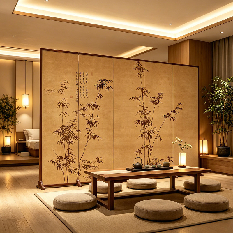 2026 New Chinese-Style Screen Partition for Living Room, Office, Mobile Tea Room, Photo Background, Foldable Mobile Screen 2026 New Chinese-Style Screen Partition for Living Room, Office, Mobile Tea Room, Photo Background, Foldable Mobile Screen