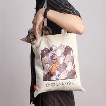 Original designer design cute things cascading cute cats canvas bags environmentally friendly bags
