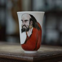 Hand-painted fragrant cup high-end tea cup household tea set fragrant Zhongkui personalized ceramic tall magnolia tea cup