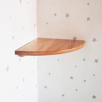 Red oak fan-shaped partition corner storage rack storage wall-mounted corner triangle can be installed without holes and is installed nordic